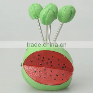 Factory Wholesale Stainless Steel Watermelon Shaped Fruit Forks With Holder thumbnail-5
