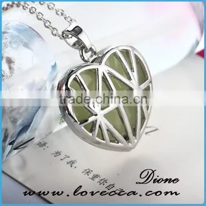Nigh Light Magical Aqua Blue Hallow Heart Pendant Luminous thumbnail-5