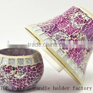 Custom Colors Mosaic Candle Shade Mirror Mosaic Candle Holder thumbnail-5