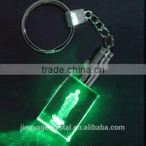 3D Laser Crystal Keychain With Led Light for Wedding Gift thumbnail-3