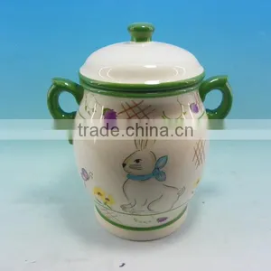 Large Ceramic Storage Jar Easter Bunny Decorations thumbnail-1