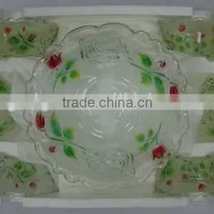 JK044 7pcs Glass Salad Bowl Set With Spray Deco thumbnail-1