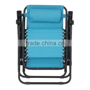2 Pack Patio Pool Sky Blue Adjustable Folding Anti Gravity Lounge Chair thumbnail-4