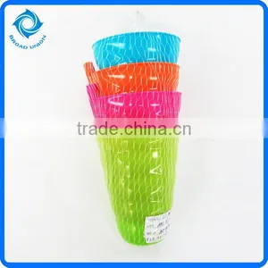 4PC Plastic Water Drinking Cup Juice Cup Set With Straw thumbnail-1
