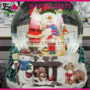Resin Christmas Snow Globe Musical Snow Globe for Christmas Decoration thumbnail-1