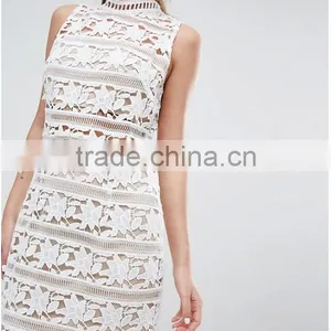 China Fashion Clothing/Embroidered Lace Hanky Hem Dress thumbnail-3