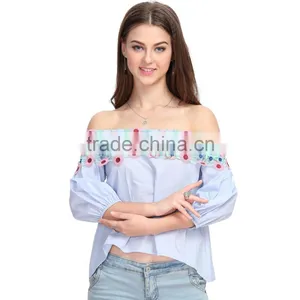 Off Shoulder Woman Designer Pattern Latest Blouse Design Image thumbnail-3