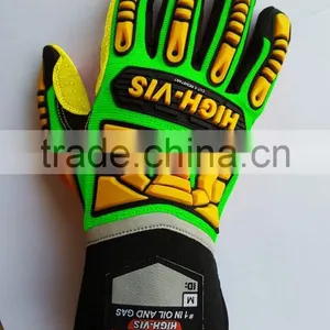 EN388 4543 Cut Resistant Level 5 PVC Dotts Anti Slip Oil and Water Resistant High Performance Impact Safety Gloves thumbnail-1