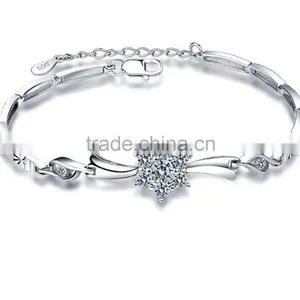 925 Sterling Silver New Design Fashion Snowflake Bracelet thumbnail-1