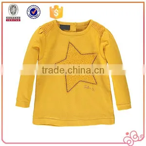 2016 Star Lace Applique Cute Girl Long Tshirt Middle East Children Wear thumbnail-1