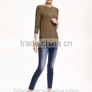 Fashion Relaxed Long and Lean Tunic Oversize Jersey Tee for Women thumbnail-3