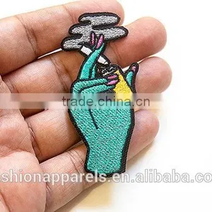 Custom High Quality Smoking Embroidered Patch for Clothes Embroidery Patch Made in China Choose Size/color thumbnail-3