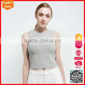 Latest Sleeveless Round Neck Vest Knitting Pattern Women's Sweaters Vests thumbnail-2