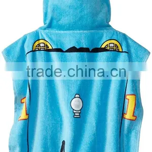 Reactive Printing Velour Poncho Hooded Towel for Kids thumbnail-2