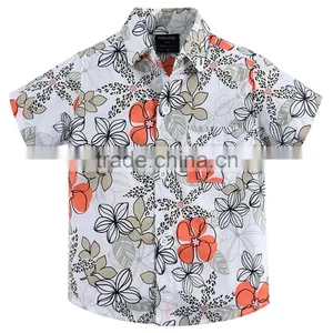 2017 Boys Summer Clothes New Arrival Fashion Aloha Shirt Hawaiian Shirt Floral Shirt for Boy thumbnail-1