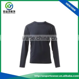 New Design Polyester Blend Mesh Lightweight Black Long Sleeve Sport T-shirt thumbnail-1