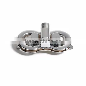 Zinc Based Alloy Purse Twist Turn Lock Silver Tone 44mm(1 6/8") x 23mm( 7/8"), 1 Set thumbnail-1