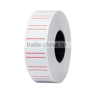 White Paper Label With Double Red Line thumbnail-2