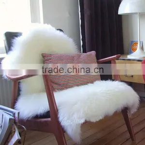 Super Soft Faux Sheepskin Chair Warm Hairy Carpet Seat Pad Plain Skin Fur Plain Fluffy Area Rugs Washable Bedroom Mat thumbnail-1