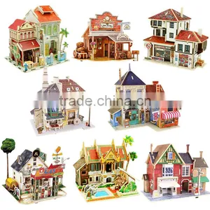 DIY Wood Assembling Toys Wooden Model Of Three-dimensional 3D Puzzle Educational Toys for Children Castle Model Jigsaw Puzzle thumbnail-1