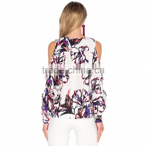 B22622A Europe Ladies Fashion Printting Strapless T-shirt Blouse thumbnail-2