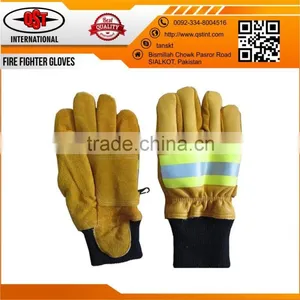 Leather Work Gloves With Insulated Split Cowhide for Firefighter thumbnail-2