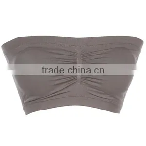 Seamless Spandex Layering PADDED BRA BANDEAU Crop Tube Top Strapless ONE SIZE-2 thumbnail-1
