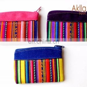Aguayo Blanket Coin Purses With Suede and Zipper thumbnail-4