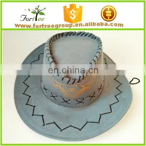High Quality Wide Brim Leather Cowboy Hats Blanks for Men thumbnail-4