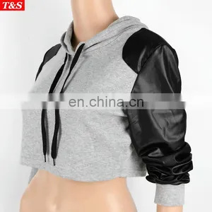 Hot Selling Custom Compressed Print Women Crop Top Hoodie thumbnail-5