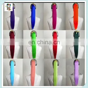 Yellow Long Straight Synthetic Hair Drawstring Clip on Ponytails HPC-1405 thumbnail-2