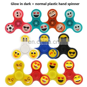 Emoji Hand Spinner Emoji Fidget Spinner EDC Finger Tips Luminous Glow in Dark Handspinner Tri Spinner Luminous Smiling Face Gyro thumbnail-1