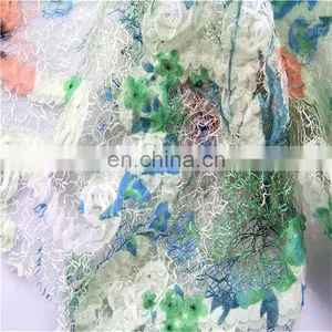2017 Top Selling French 3D Flower Digital Printed Lace Fabric thumbnail-4