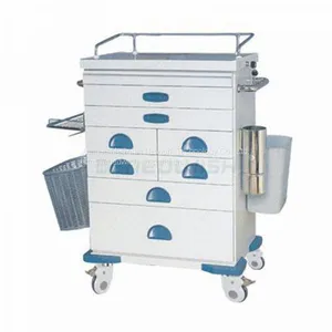 AG-AT021 Hospital Powder Coating Steel Storage Medical Anesthesia Trolley On Wheels thumbnail-1