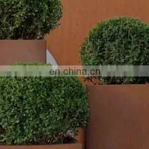 Outdoor Corten Steel Planter Customized Size Corten Steel Pot thumbnail-1