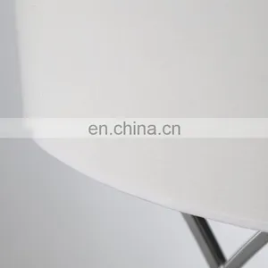 Modern Living Room Decoration Oval White Lampshade Silver Plated Metal Table Lamp for Hotel thumbnail-5