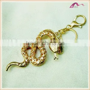 Custom Gold Crystal Snake Shape Charm Keychain Accessories thumbnail-2