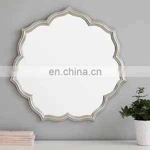 Customized Hot Sale Wood Wire Frame Wall Wooden Bead Frame Moon Mirror Home Decor thumbnail-2
