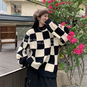 Korean Simple Long Sleeved Board Sweater Female Autumn Winter Round Collar Loose Lazy Wind Sweater Jacket 202 1 New thumbnail-1