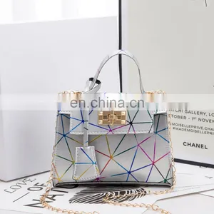 2021 Rhombus Lock Chain, Shoulder Messenger Female Bag Office Line Women New Arrive Handbag Purse Cross Body Purse/ thumbnail-5
