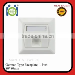 Germany Cat5e RJ45 Bevelled Faceplate White thumbnail-1