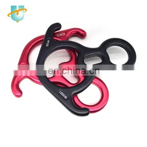 Outdoor Mountaineering Descending Device Horn Buckle Ring Descender Rock Climbing Rescue Descending Ring Buckle Horn Buckle 50KN thumbnail-3