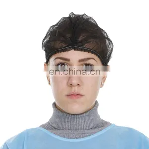 Disposable Promotional Cap Mob Cap Black Hair Net Supplier With Single Elastic 21