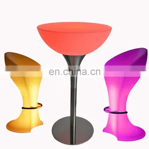 Wireless Illuminated Party Bar Table Modern Glowing Coffee Shop Led Chair Led Light up Tables Entertainment Furniture Led Bar thumbnail-1