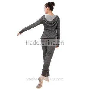 Women Dance Wear, Dance V Neck Thumb Hole Hoodie Top, Ballet Dance Warmer thumbnail-4