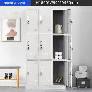 Gym Fitness Trainer Storage Cabinet | HN-L01 Ventilated Metal Locker | With Individual Locks and Hanging Rod thumbnail-1