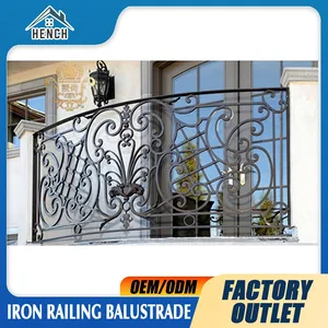 Fancy Wrought Iron Railing China Balcony Balustrades Stair Fence For Sale thumbnail-5