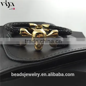 2016 Fashion High Quality Impress Quality Wholesale Genuine Stingray/ Python Leather Bracelet thumbnail-3