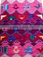 Tapestry Woven Wool Rug, Wall Decor 34x23" Peru Animal Design thumbnail-1