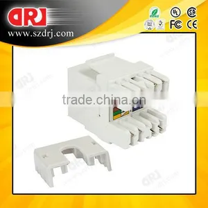 180 Degree White CAT6 RJ45 UTP Keystone Jack thumbnail-1